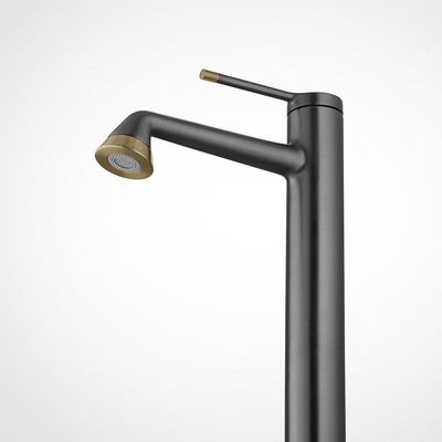 Gun Gray Extended Basin Hot And Cold Taps For Washroom