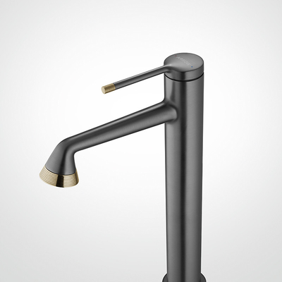 Gun Gray Extended Basin Hot And Cold Taps For Washroom