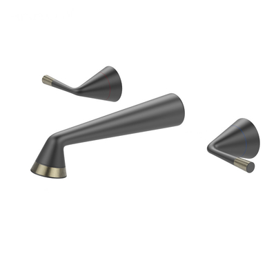 Grey Double Handle Faucet Conceal Brass Sink Faucets
