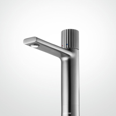 30mm Ceramic Cartridge Brass Grey Basin Mixer Faucet For Washroom