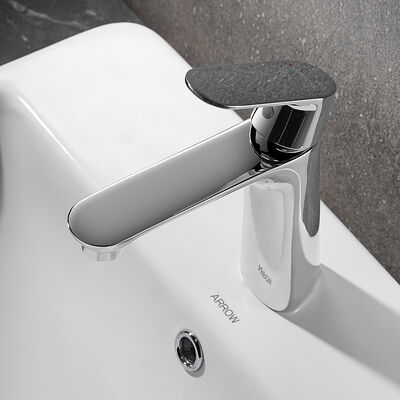ARROW Modern Polished Chrome Brass Ceramic Valve Core Basin Mixer Faucet Single Hole Deck Mounted with 5 Year Warranty