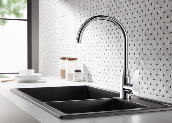 388mm 220.4mm Hot And Cold Water Kitchen Faucet Polished Finish