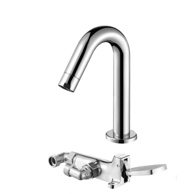 Stepped-on Basin Faucet Pedal Control Cold Water Mixer Tap Chrome Washroom Factory Supply