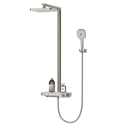 Anti Scald Hand Shower Mixer Set , Thermostatic Square Bathroom Shower Set