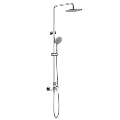 Lifting Sanitary Ware Shower Set With Slide Bar Round Shape Head Shower
