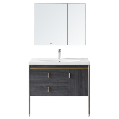Multilayer Solid Wood Bathroom Cabinet , ARROW Basin Cabinet With Mirror