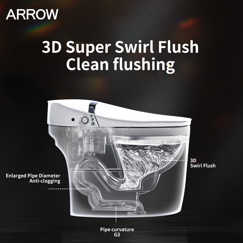 ARROW ST-8001 Smart One-Piece Toilet Basic Bundle | Entry-Level Intelligent Bidet with Essential Features for Apartments