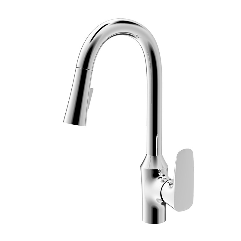 N11C611 Kitchen Mixer Faucet , Pull Out Sprayer Faucet Single Handle One Hole