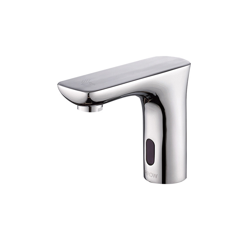 Sensor Mixer Tap Restaurant Toilet Chrome Faucet Mall Hotel Washroom Water Mixers AC/DC 220V