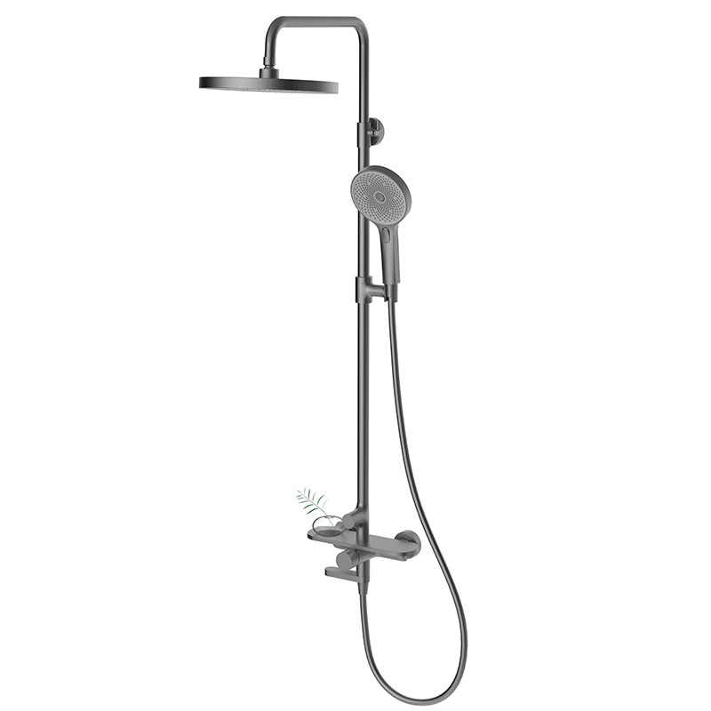 ABS Wall Mounted Bath Shower Mixer Set Gun Grey Color Brass Material